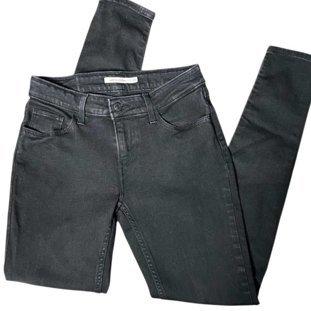 LEVI'S 535 SUPER SKINNY JEANS Black Size W28 L30